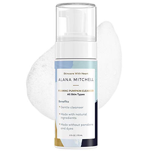  Alana Mitchell Acne Face Wash for All Skin Types - Best All Natural Pumpkin Foam Brightening Facial Cleanser - Clear Breakouts, Blemishes, and Deep Clean Pores. Daily Treatment to Reduce Acne (6o