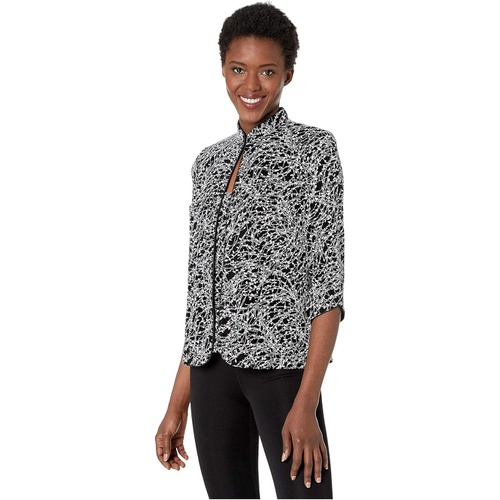  Alex Evenings Printed Mandarin Collar Twinset Top