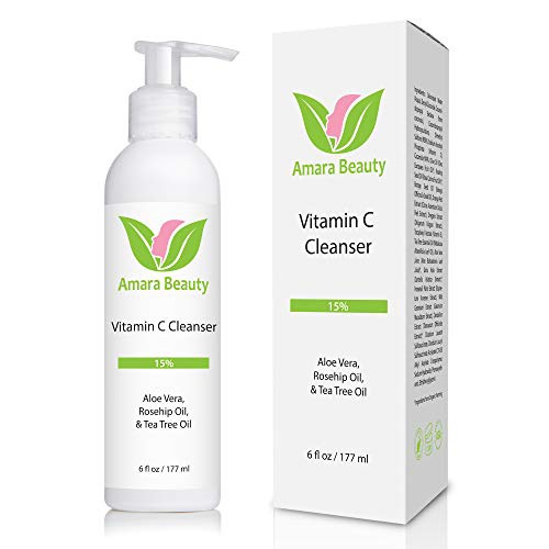  Amara Beauty Facial Cleanser with 15% Vitamin C, Aloe Vera, Rosehip Oil & Tea Tree Oil, 6 fl. oz.