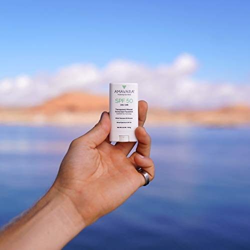  Amavara Mineral Transparent Sunscreen Face Stick SPF 50 0.6oz | Zinc Oxide, Reef Safe, Vegan, Broad Spectrum, Daily Use, Safe for Sensitive Skin (2-Count)