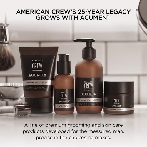  American Crew ACUMEN In-Shower Face Wash for Men, Gentle Oil-Free Facial Cleanser with Hyaluronic Acid & Ginger Root Extract