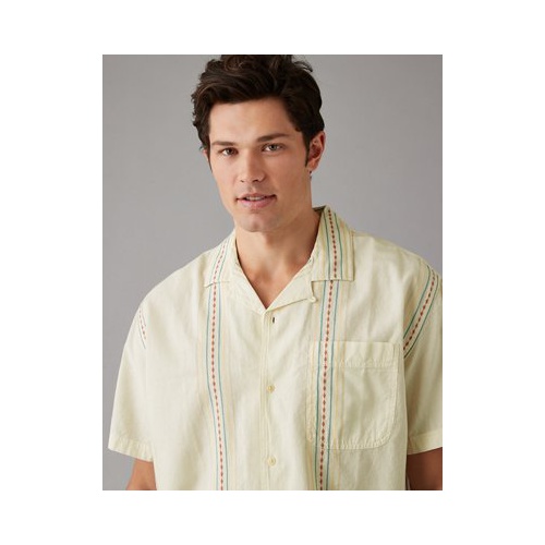 아메리칸이글 AE Striped Button-Up Poolside Shirt