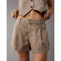 AE Dreamy Drape Linen-Blend High-Waisted Trouser Short