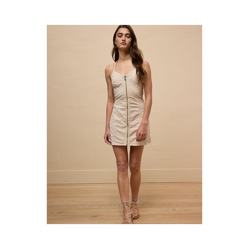 아메리칸이글 AE Poplin Zip-Front Halter Mini Dress