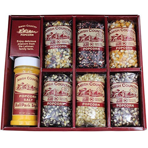  Amish Country Popcorn | Popcorn Kernel Variety Set with ButterSalt | 6 - 4 oz Bags | Old Fashioned with Recipe Guide