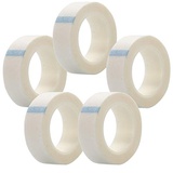 anmas rucci Professional 5Pack Eyelash Tape White Paper Fabric Tape for Eyelash Extension Supply, 0.5 Inch x 10 Yard Each Roll