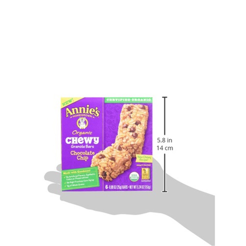  Annies Homegrown Annies Organic Chewy Granola Bars Chocolate Chip, 5.34 oz, 6 ct (Pack of 12)