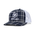 Ariat R112 Plaid with White Logo Snapback