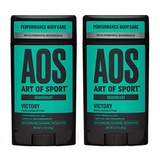 Art of Sport Mens Deodorant (2-Pack) - Victory Scent - Aluminum Free Deodorant for Men with Natural Botanicals Matcha and Arrowroot - High Performance Formula for Athletes - Goes o