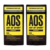 Art of Sport Mens Deodorant (2-Pack) - Rise Scent - Aluminum Free Deodorant for Men with Natural Botanicals Matcha and Arrowroot - High Performance Formula for Athletes - Goes on C