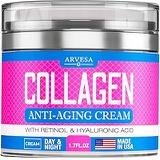 Arvesa Collagen Cream - Anti Aging Face Moisturizer - Day & Night Wrinkle Cream - Boosted with Hyaluronic Acid & Vitamin A+E - Natural Firming Cream for Fine Lines & Wrinkles - Made in Us