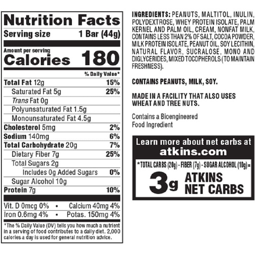  Atkins Snack Bar, Caramel Chocolate Nut Roll, Keto Friendly, 30 Count (Pack of 6)