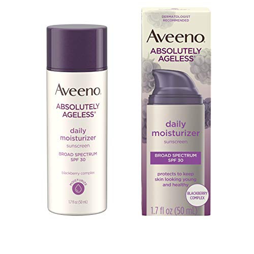  Aveeno Absolutely Ageless Anti-Wrinkle Facial Moisturizer with SPF 30 Sunscreen, Antioxidant-Rich Blackberry Complex, Vitamins C & E, Non-Comedogenic & Oil-Free Moisturizer, 1.7 fl