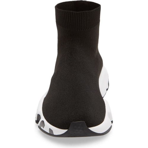 발렌시아가 Balenciaga Mid Speed Sock Sneaker_BLACK/ WHITE/ BLACK
