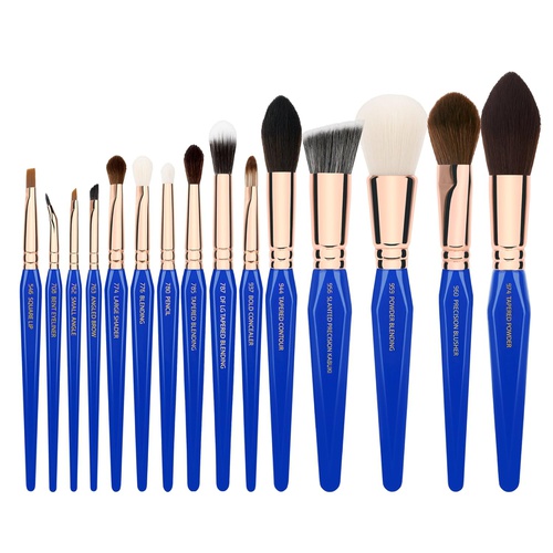  Bdellium Tools Professional Makeup Brush Golden Triangle Phase II - 15 pc. Brush Set with Stand-Up Pouch