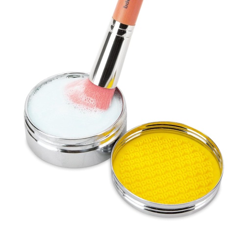  Bdellium Tools Cosmetic Brush Cleanser (Solid Brush Soap) with Cleaning Pad - Ocean Breeze Scent (Blue)