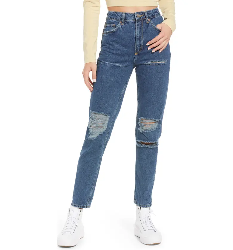 BDG Urban Outfitters Ripped Mom Jeans_DK DENIM