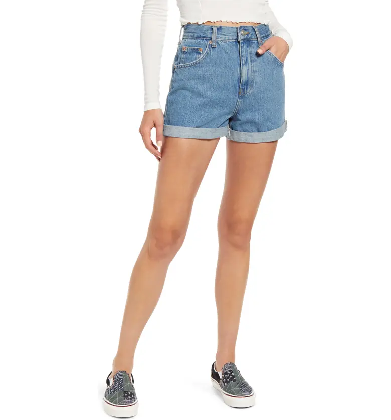 BDG Urban Outfitters Roll Hem Mom Shorts_DARK VINTAGE