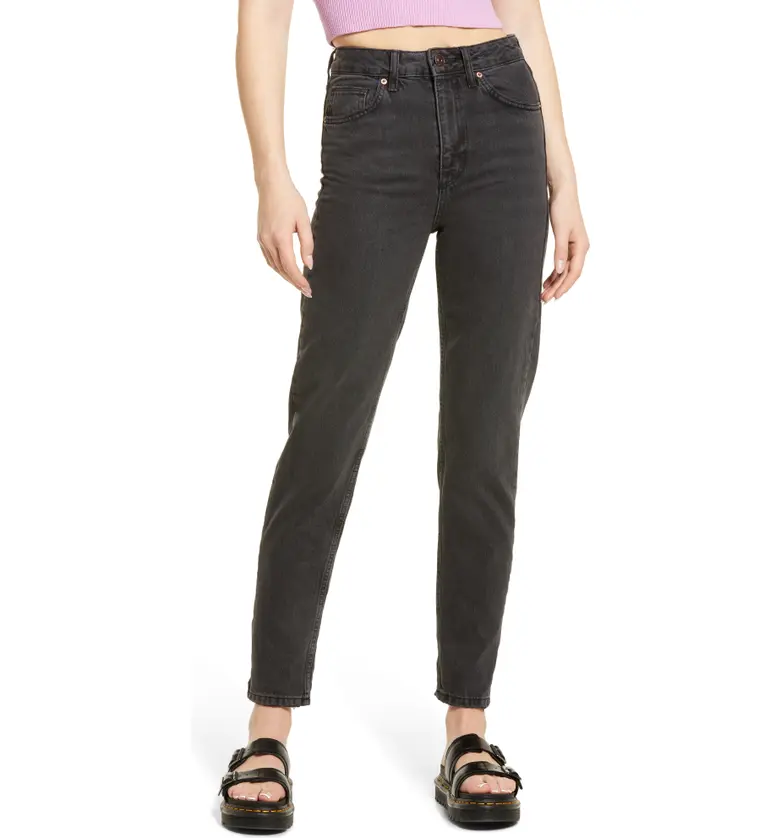 BDG Urban Outfitters High Waist Tapered Mom Jeans_BLACK