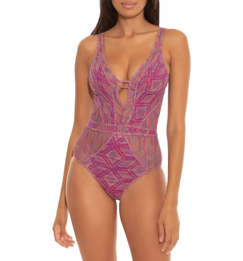 Becca Mosaic Show & Tell One-Piece Swimsuit_BERRY