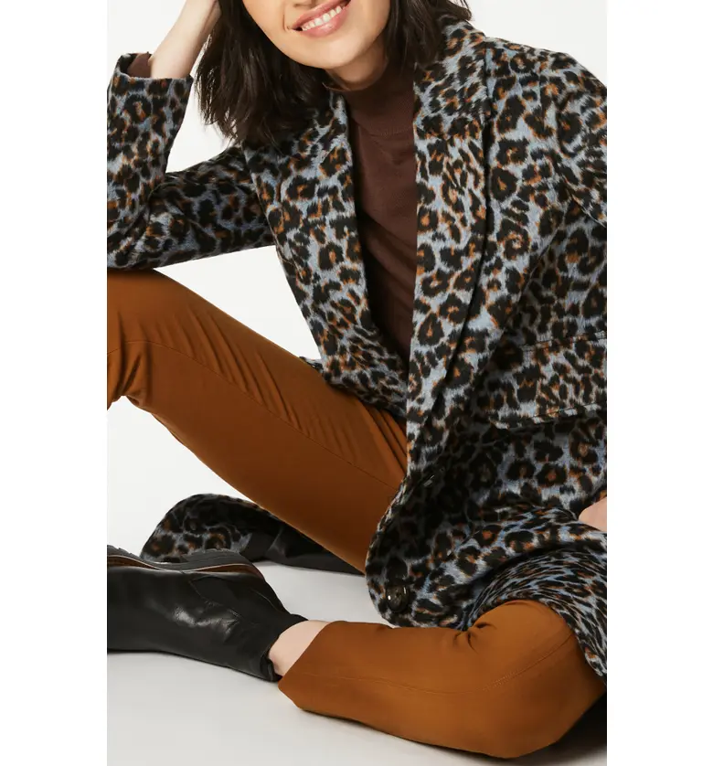  Bernardo Animal Print Coat_BLUE BROWN ANIMAL