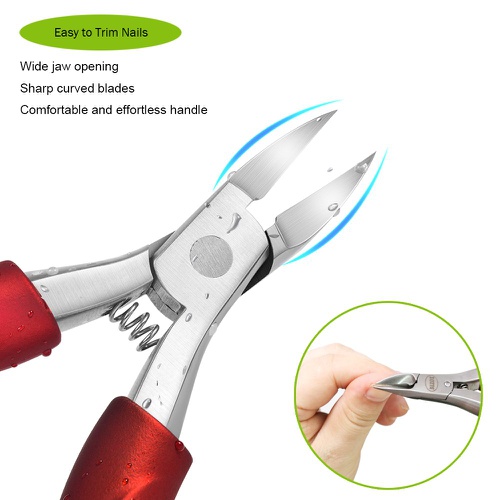  BEZOX Toenail Clippers, Nail Clippers for Thick Toenail and Ingrown Nails - Heavy Duty Toenail Cutters, Long handled Toe Nail Clipper - W/Metal Storage Box