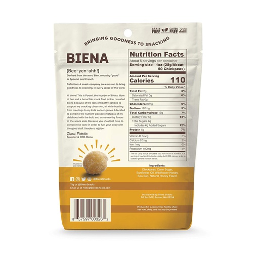  BIENA Chickpea Snacks Variety Pack, Sea Salt and Honey Roasted Combo (4 Bags Each) | Gluten Free, Dairy Free, and Vegetarian | Plant-Based Protein (8 Bags Total)