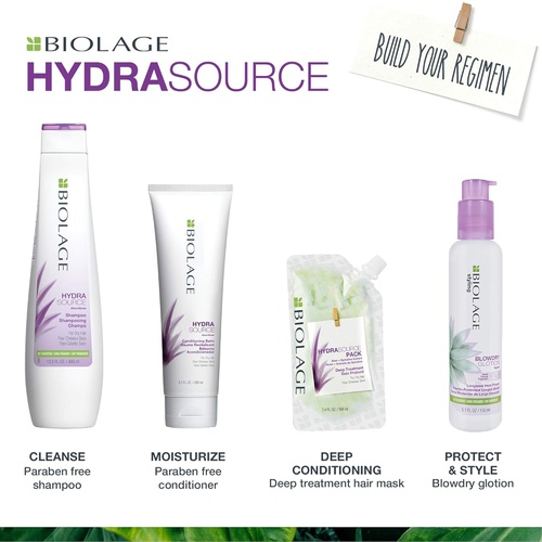  BIOLAGE Hydrasource Shampoo | Hydrates & Moisturizes Dry Hair | Paraben-Free | for Dry Hair