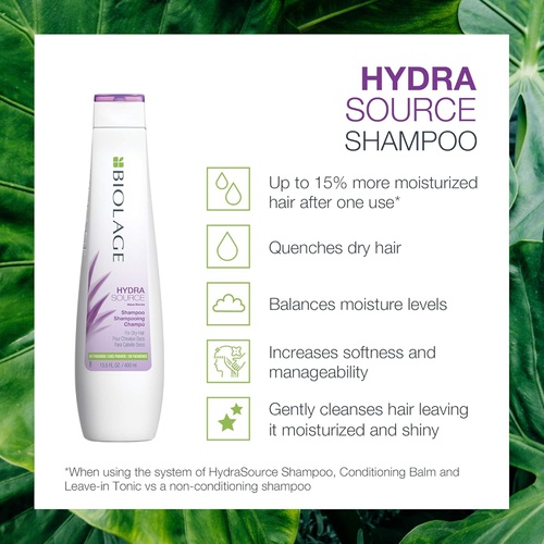  BIOLAGE Hydrasource Shampoo | Hydrates & Moisturizes Dry Hair | Paraben-Free | for Dry Hair