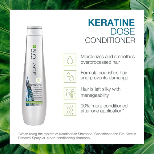  BIOLAGE Advanced Keratindose Conditioner | Nourishes Hair & Prevents Damage | Paraben-Free | For Overprocessed Damaged Hair
