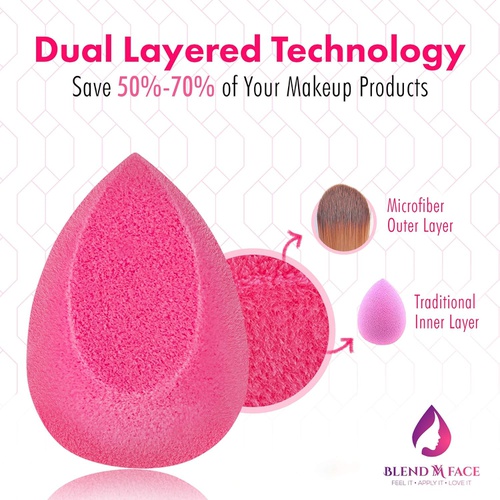  BLEND MY FACE FEEL IT APPLY IT LOVE IT Blend My Face Microfiber Makeup Blenders  Blending Applicators for Powder, Liquids, Concealer, and Foundation  Absorbs less Makeup, Allows for Full Coverage (Original 2 pack)