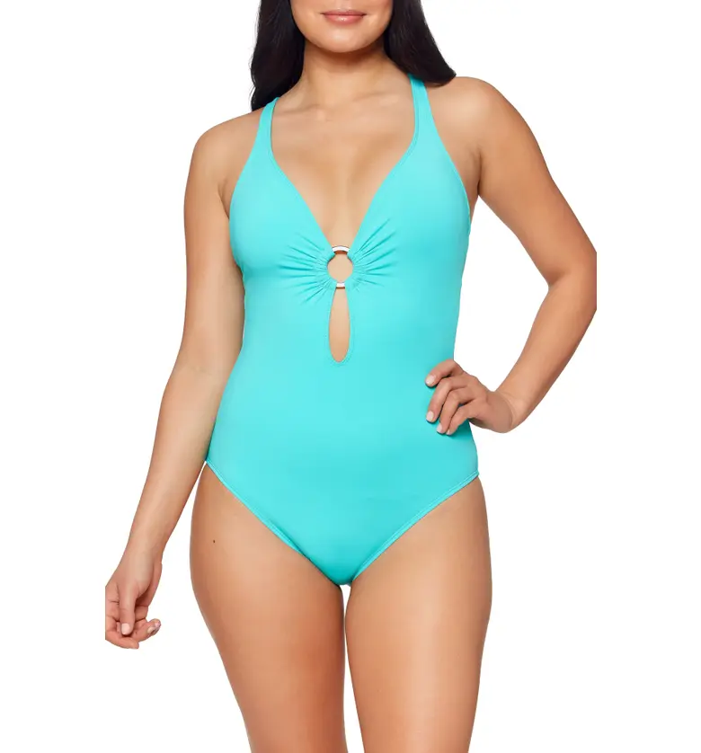 BLEU by Rod Beattie Ring Me Up Plunge One-Piece Swimsuit_WAVE RUNNER