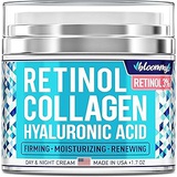 BLOOMMY Collagen & Retinol Cream for Face with Hyaluronic Acid - Made in USA - Collagen Anti Aging Cream & Retinol Moisturizer for Face - Anti Wrinkle Facial Cream - Day & Night Moisturize