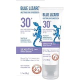 Blue Lizard Sensitive FACE Mineral Sunscreen with Zinc Oxide and Hydrating Hyaluronic Acid, SPF 30+, Water Resistant, UVA/UVB Protection with Smart Cap Technology - Fragrance Free,