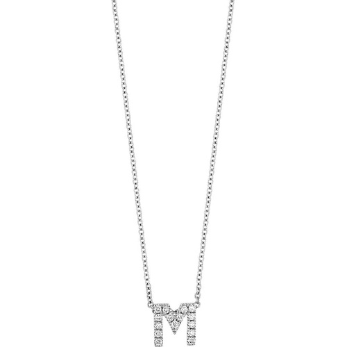  Bony Levy 18k Gold Pave Diamond Initial Pendant Necklace_WHITE GOLD - M