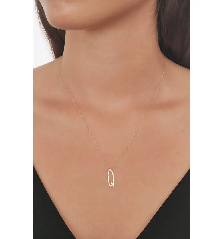  Bony Levy Diamond Initial Pendant Necklace_YELLOW GOLD-Q