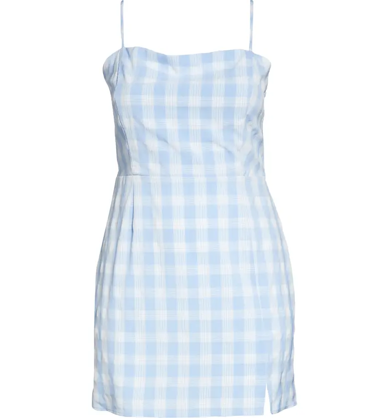 BP. Sleeveless Minidress_BLUE- WHITE LOLA PLAID