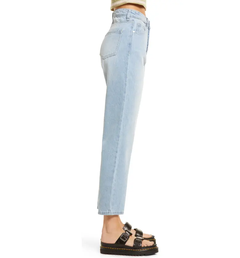  BP. High Waist Button Fly Mom Jeans_BLUE LIGHT VINTAGE WASH