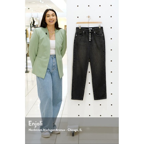  BP. Button Fly Mom Jeans_FADED BLACK WASH