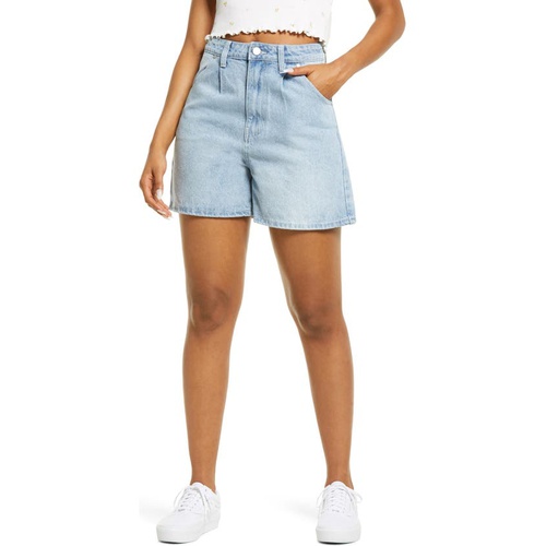  BP. Womens High Waist Denim Shorts_BLUE LIGHT WASH