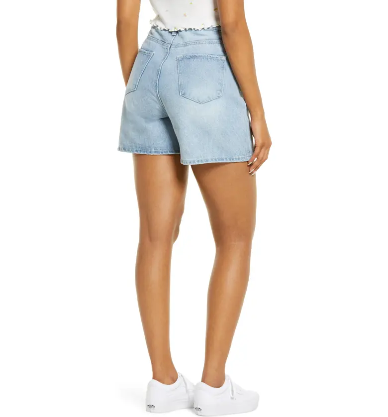  BP. Womens High Waist Denim Shorts_BLUE LIGHT WASH