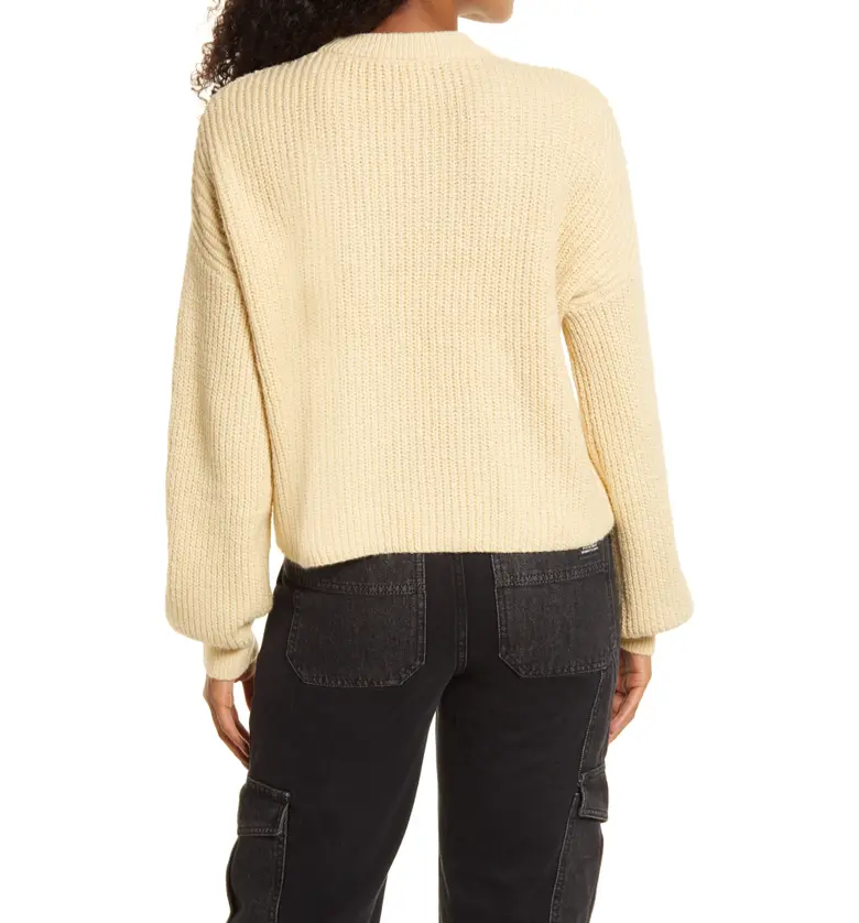  BP. Rib Crop Crewneck Sweater_TAN BOULDER