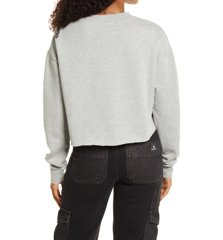  BP. Crop V-Neck Sweatshirt_GREY HEATHER