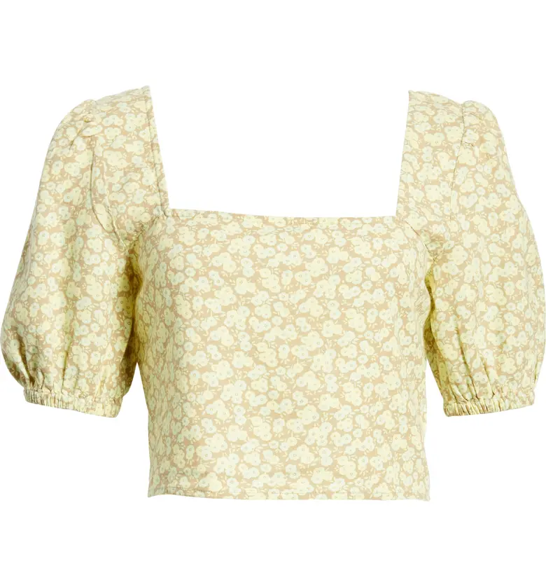  BP. Puff Sleeve Crop Top_BEIGE NOUGAT ALLISON FLORAL