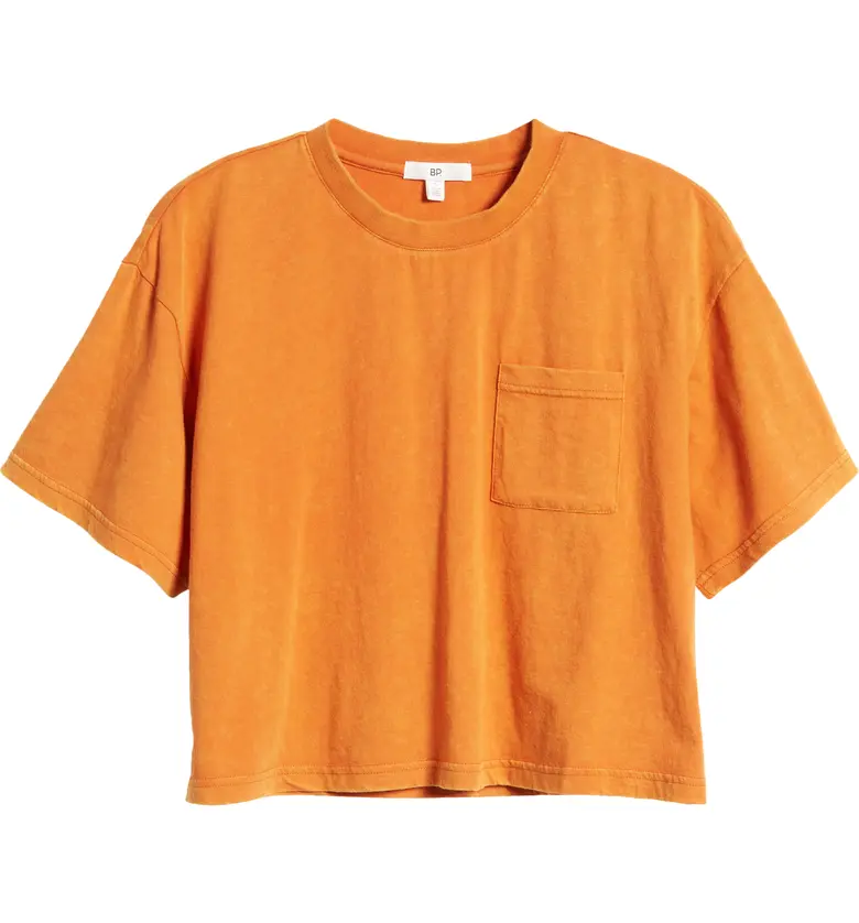  BP. Crop Washed Pocket T-Shirt_RUST AMBER