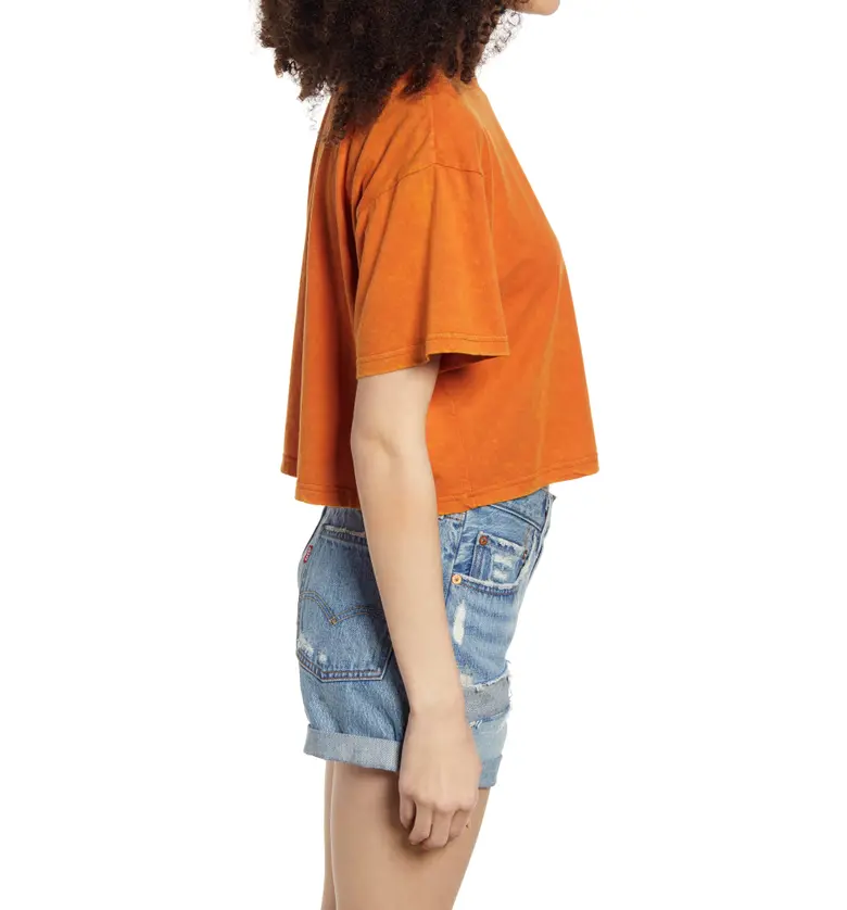  BP. Crop Washed Pocket T-Shirt_RUST AMBER