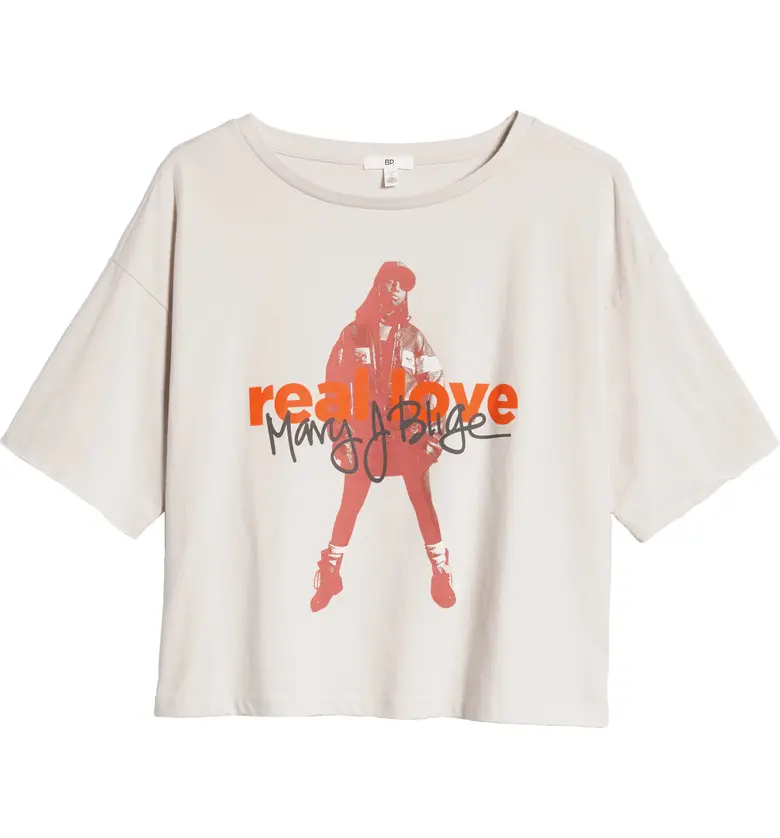  BP. Mary J. Blige Graphic Tee_GREY MARY REAL LOVE