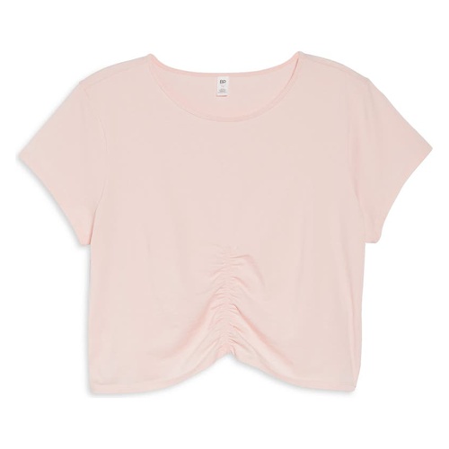  BP. Ruched Organic Cotton Crop T-Shirt_PINK CREOLE