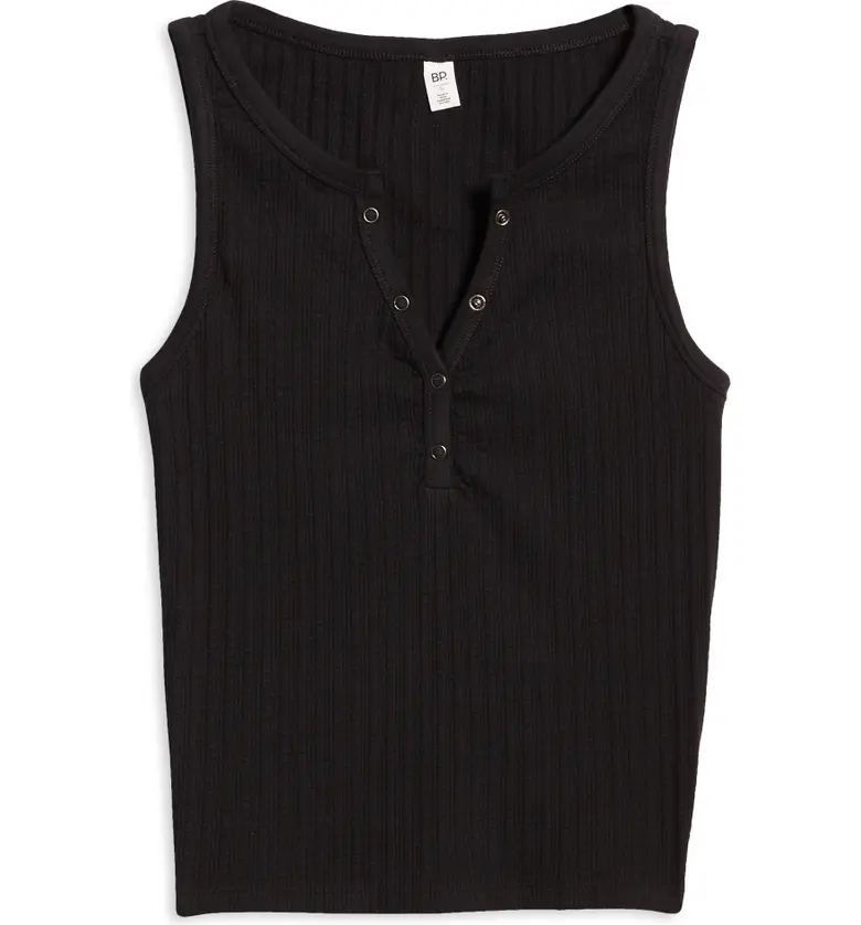  BP. Rib Henley Tank_BLACK