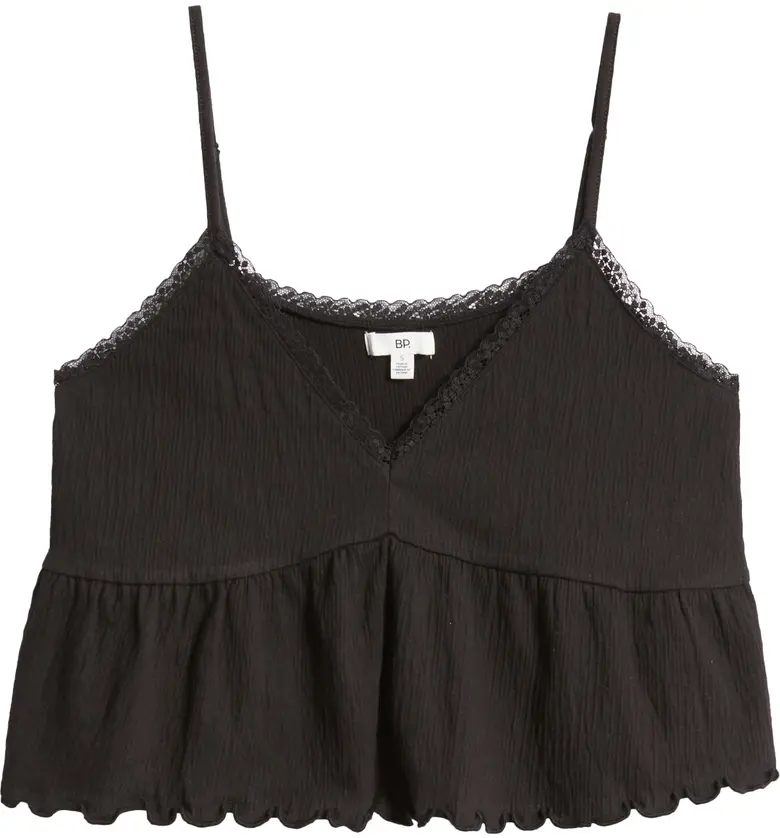  BP. Babydoll Crinkle Camisole_BLACK